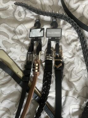 Falls Creek Black and Brown Women's Belts - Mixed Hardware Styles